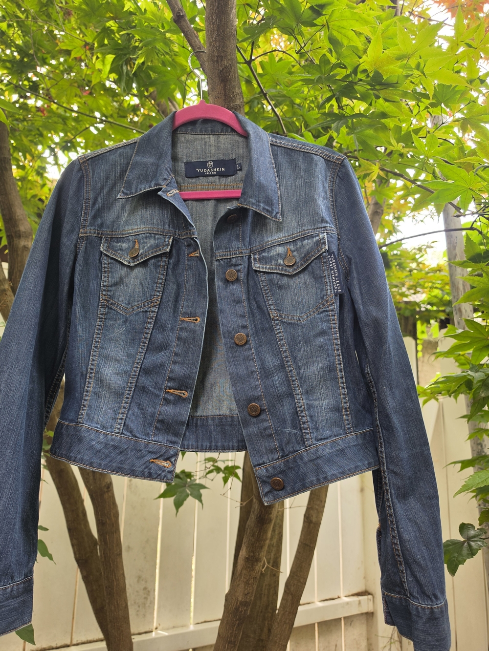 Women’s Dark Blue Denim Jacket by Vigoss — Classic Jean Jacket